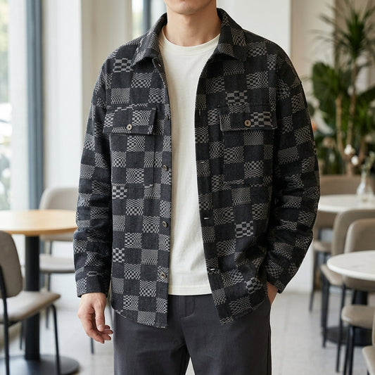 Herren Jacke Relaxed Fit mit Knopfverschluss und Brusttaschen