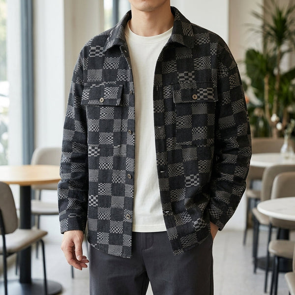 Herren Jacke Relaxed Fit mit Knopfverschluss und Brusttaschen