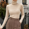 Damen Rollkragenpullover Slim Fit mit Rippstruktur