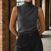 Damen Ärmelloser Rollkragenpullover Slim Fit