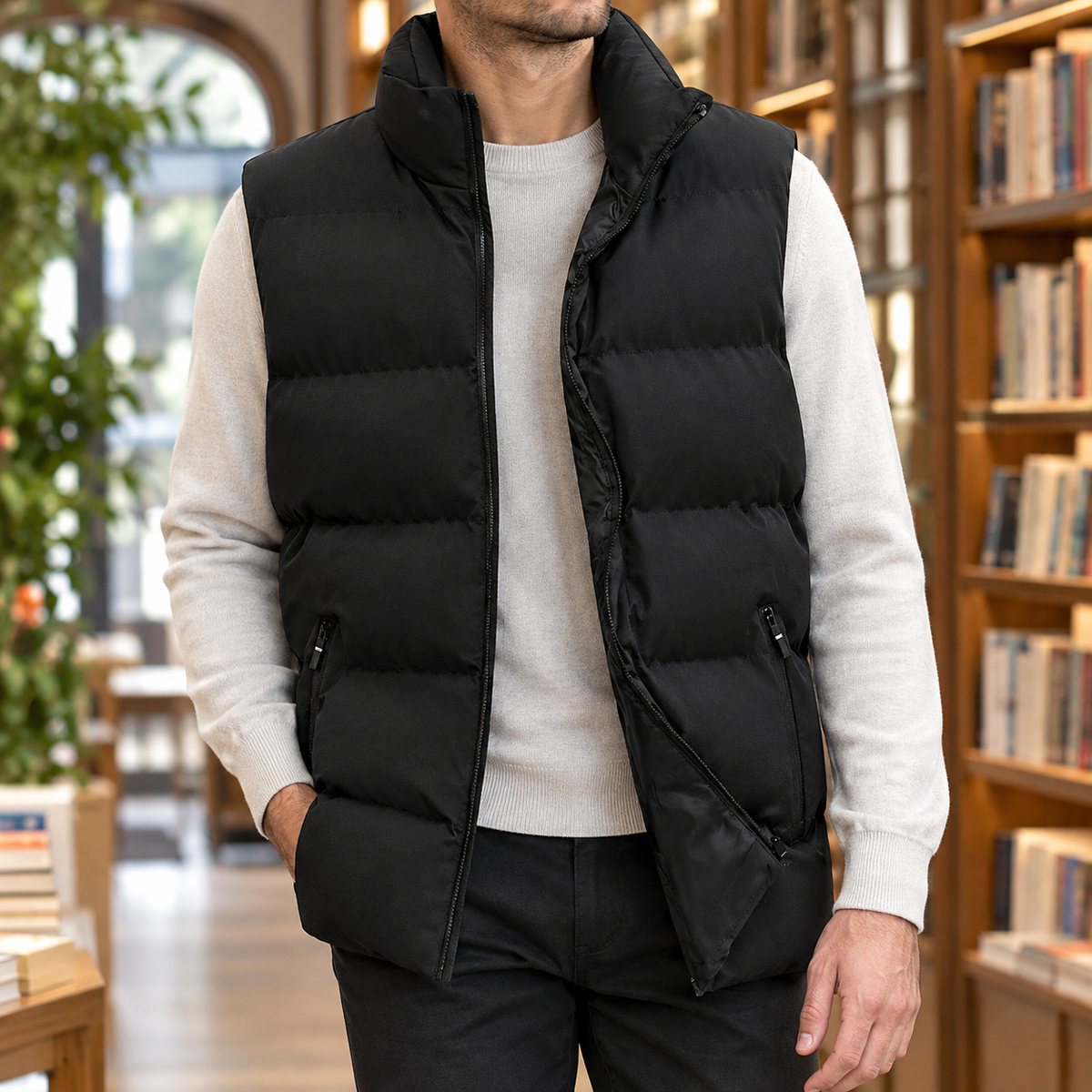 Pufferweste Herren Regular Fit Freizeit Ärmellos