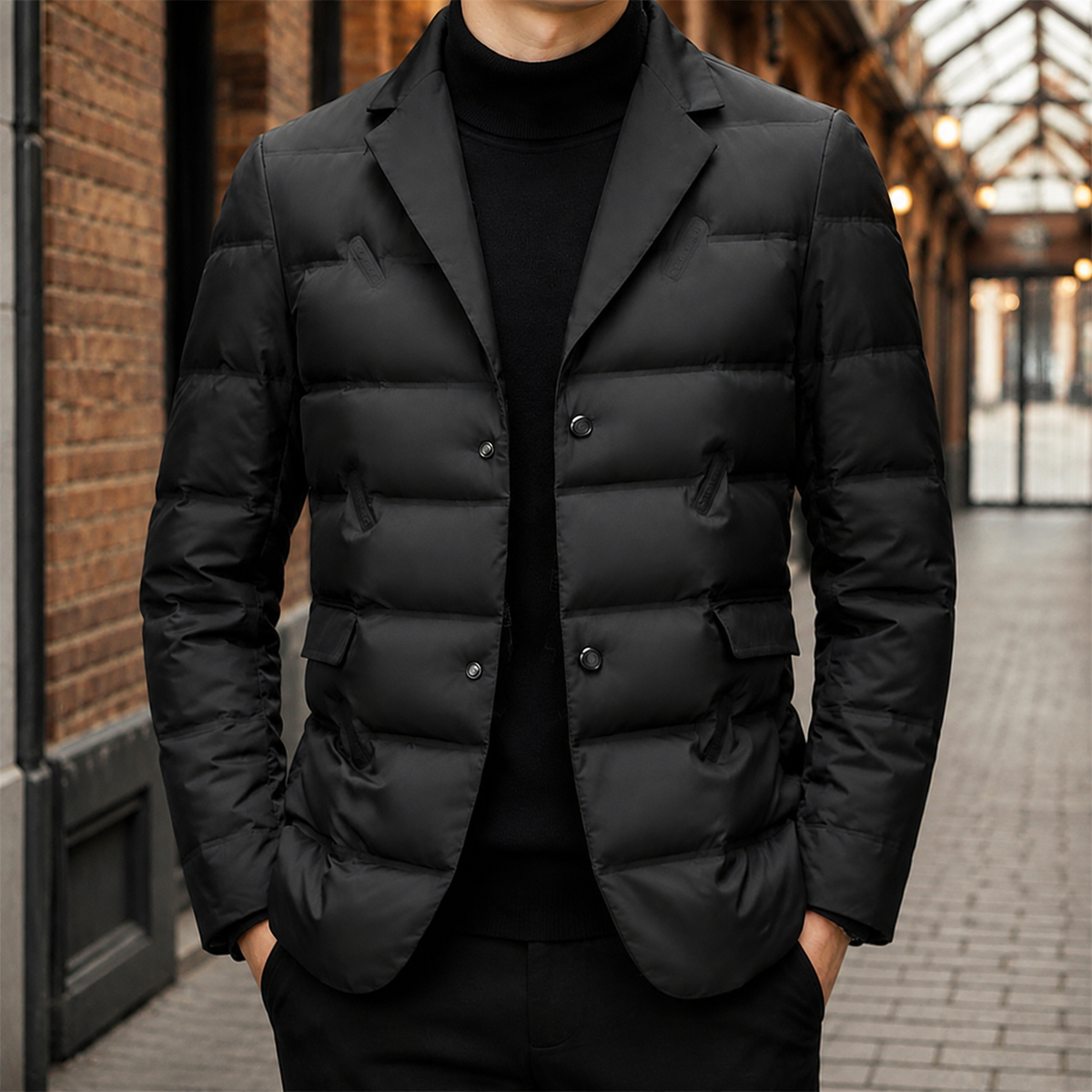 Herren Steppblazer Regular Fit Freizeit Elegant