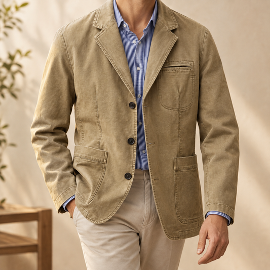 Baumwollblazer Herren Slim Fit Business Freizeit