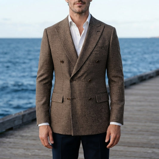 Herren Blazer Slim Fit mit Karomuster und taillierter Passform