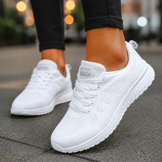 Damen Sneakers Strick mit niedrigem, gepolstertem Schaft