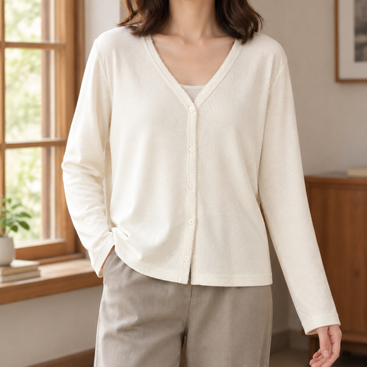 Damen Cardigan Relaxed Fit Casual mit Knopfleiste