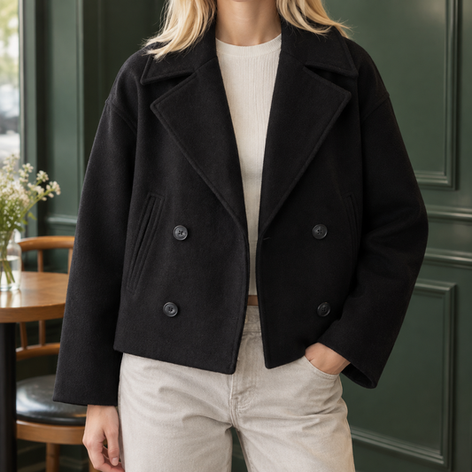 Damen Doppelreihige Jacke Relaxed Fit Casual