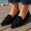 Damen Slipper Spitz mit Penny-Riemen und niedrigem Absatz