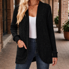 Damen Rippstrick-Cardigan Relaxed Fit mit offener Front und Taschen