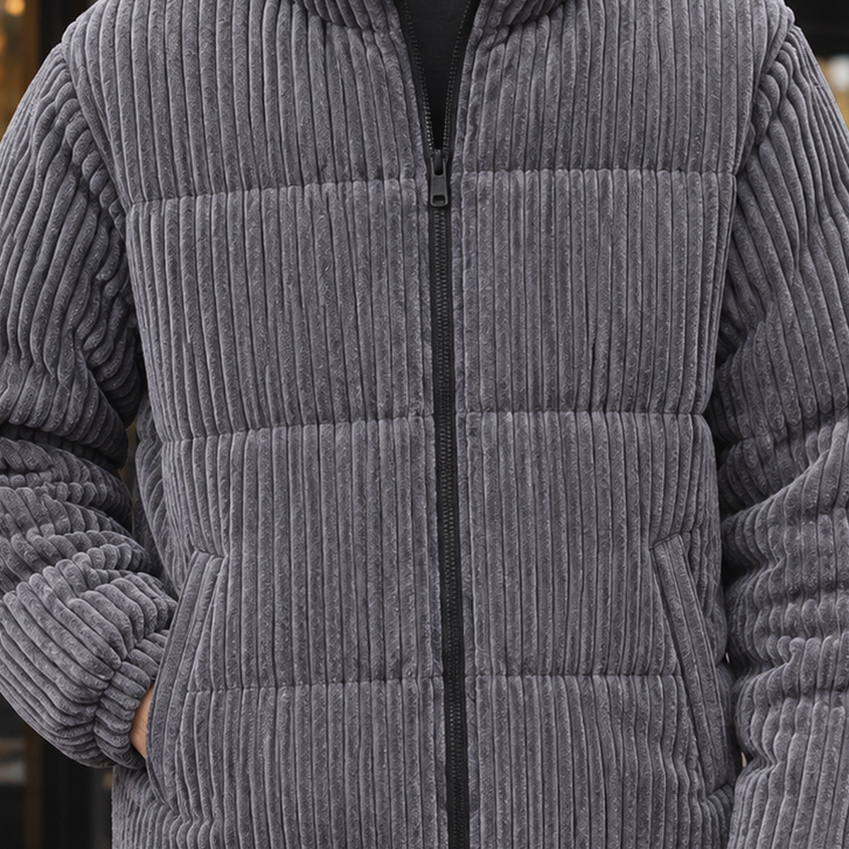 Cordjacke Herren Relaxed Fit Freizeit Herbst