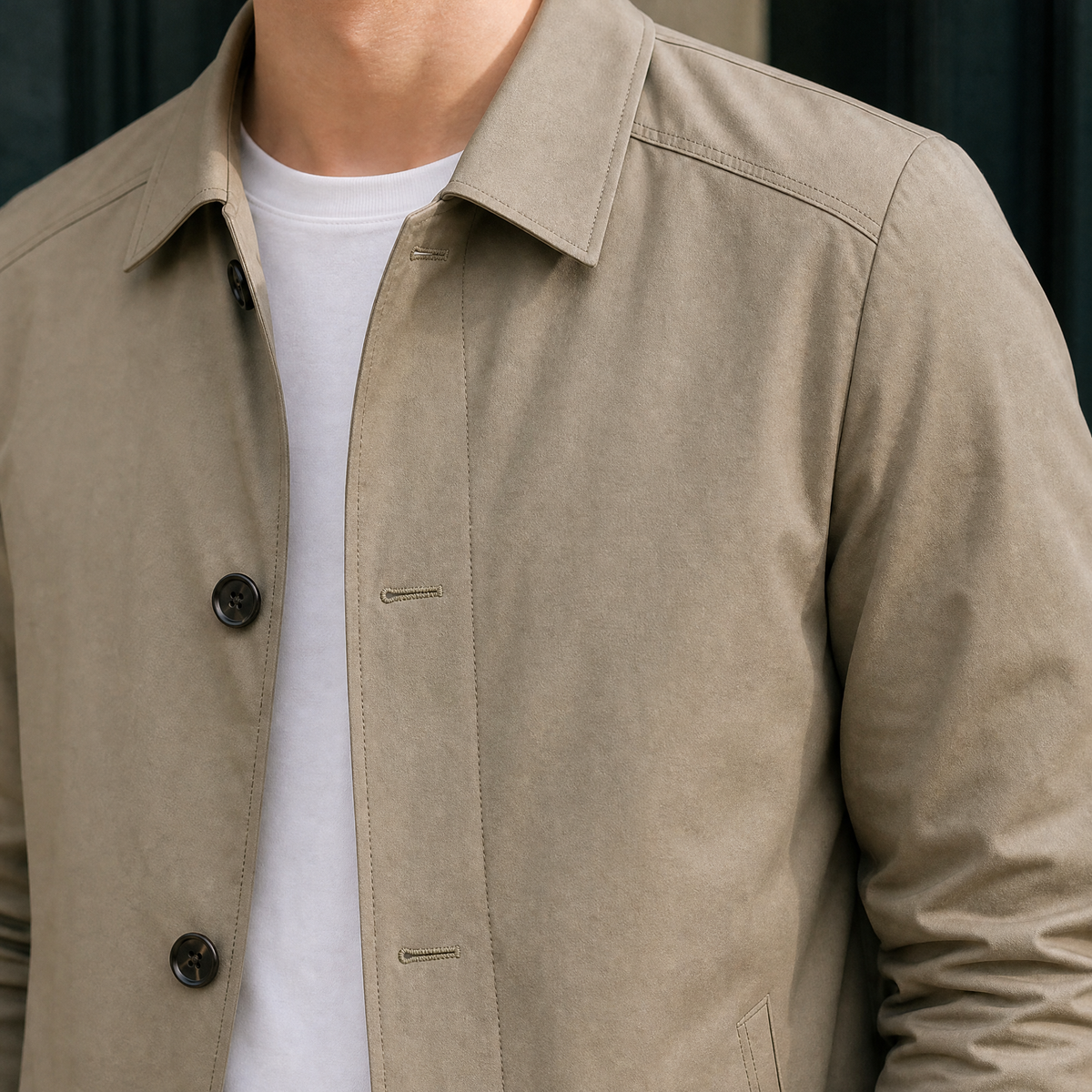 Damen Jacke Regular Fit Casual mit Knopfleiste und spitzem Kragen