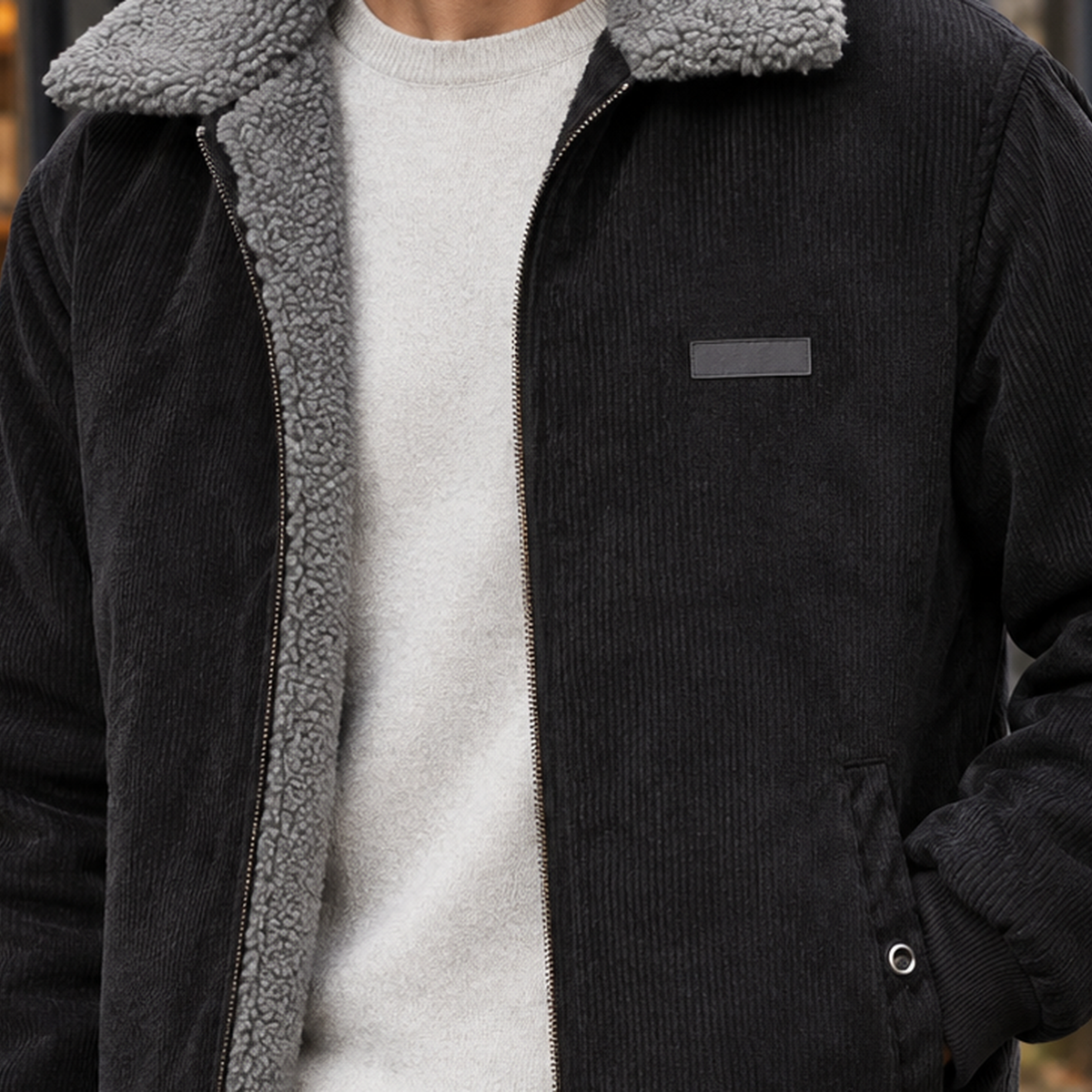 Cordjacke Herren Regular Fit Freizeit warm gefüttert