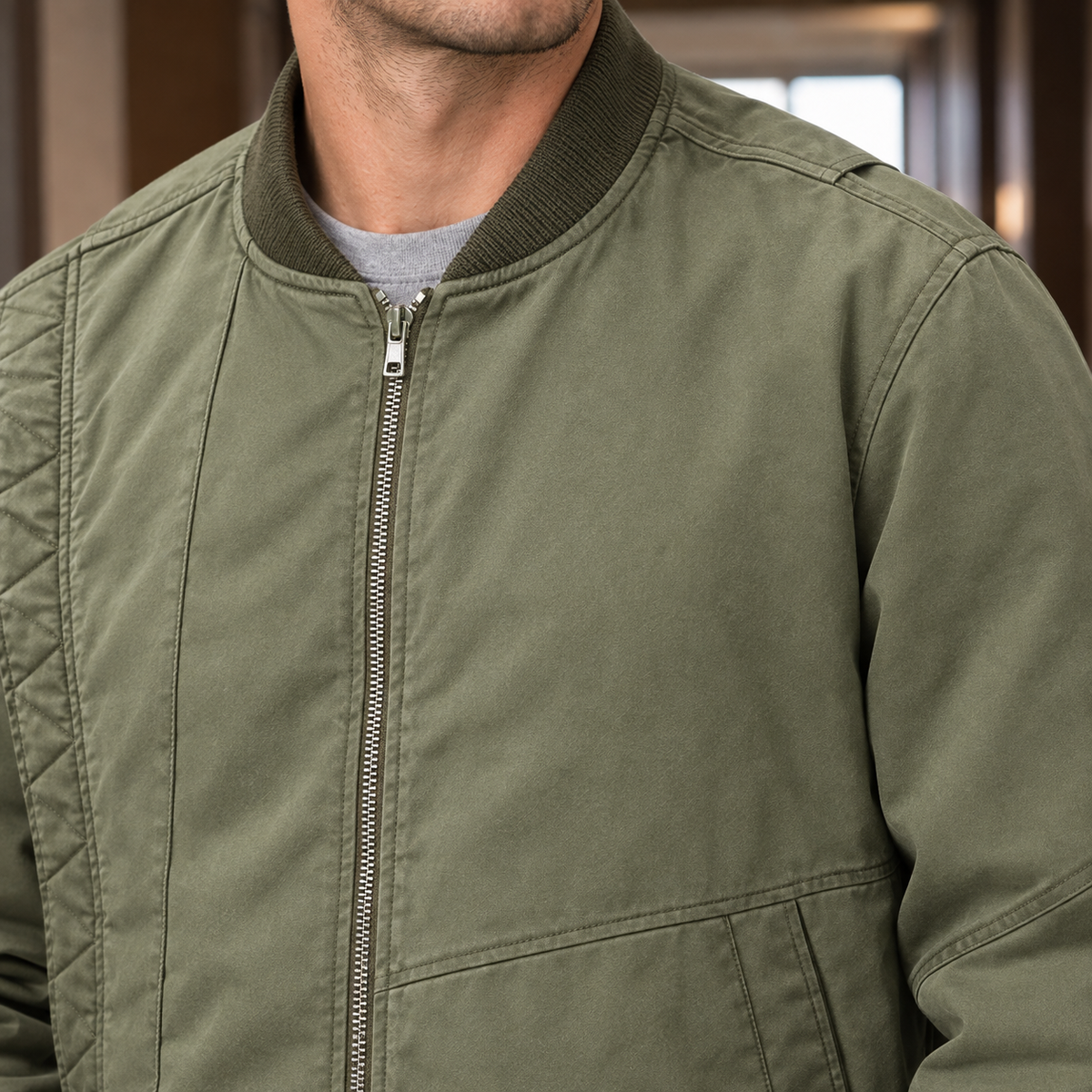 Bomberjacke Herren Relaxed Fit Freizeit