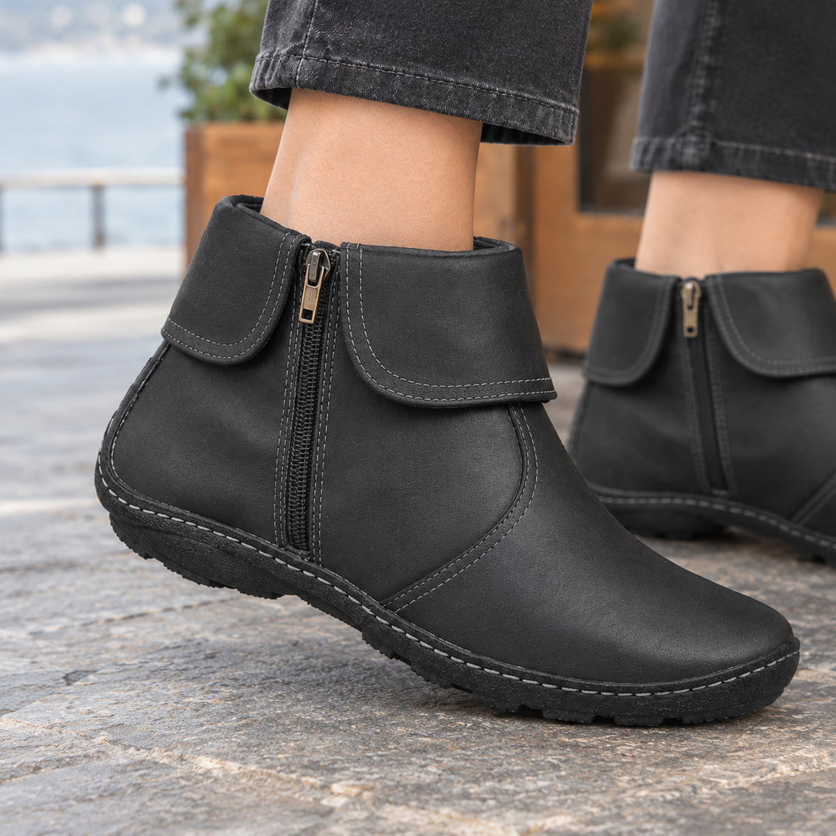Damen Ankle Boots Regular Fit Freizeit mit Reißverschluss