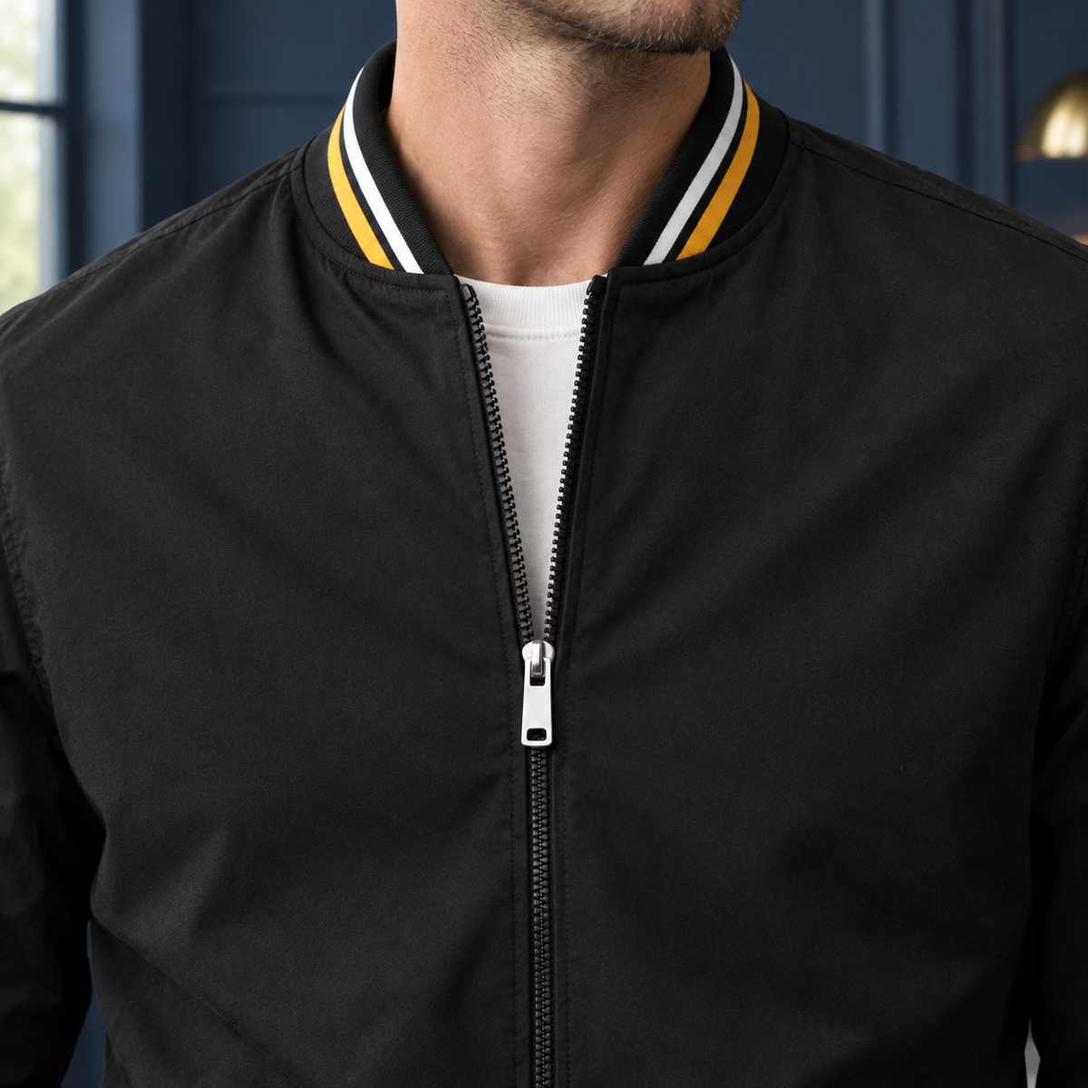 Varsity-Jacke Herren Regular Fit Freizeit bequem vielseitig