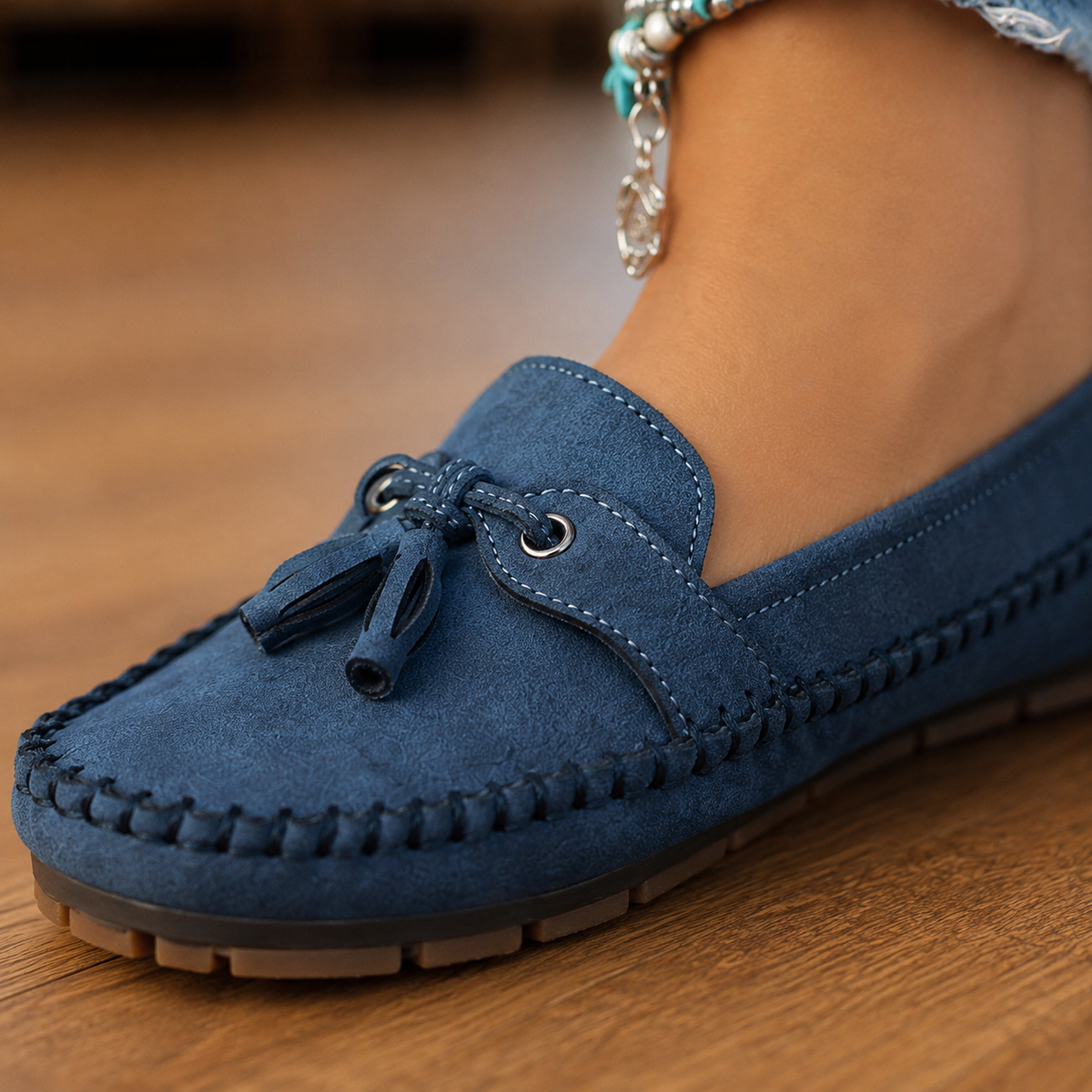 Damen Slipper mit Quasten-Detail