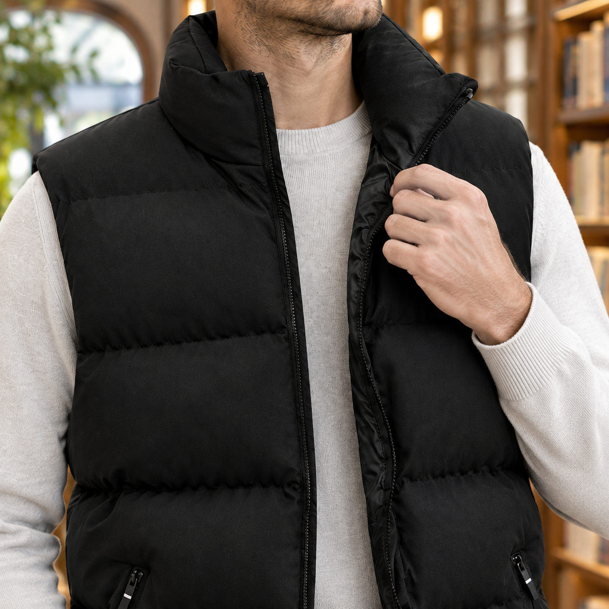 Pufferweste Herren Regular Fit Freizeit Ärmellos