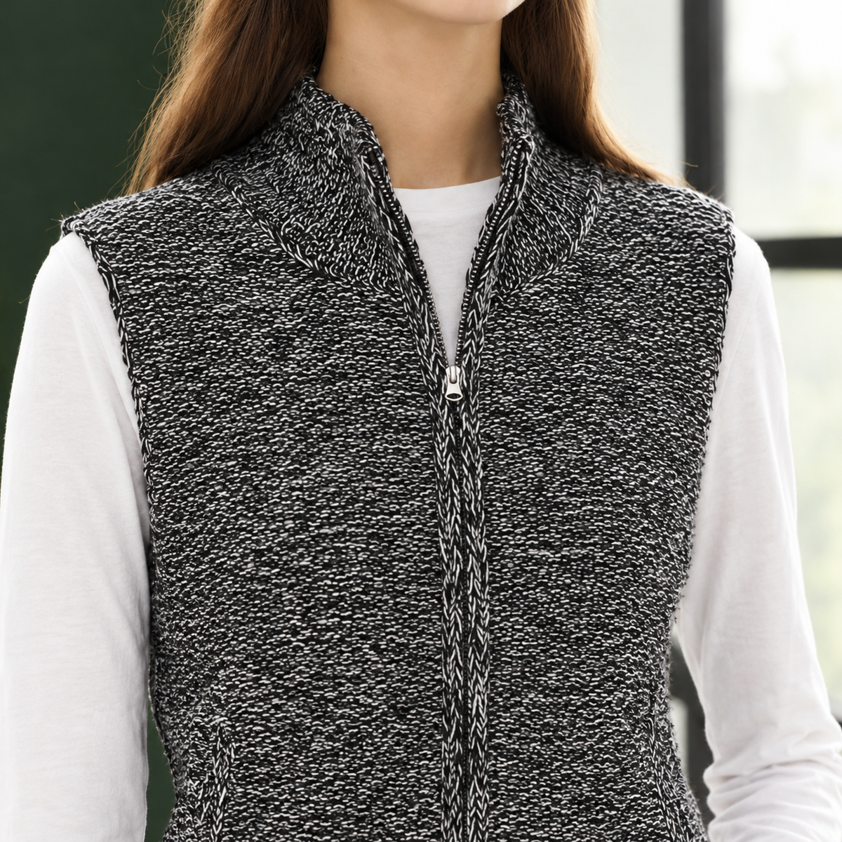 Damen Ärmellose Weste Relaxed Fit Casual mit Stehkragen