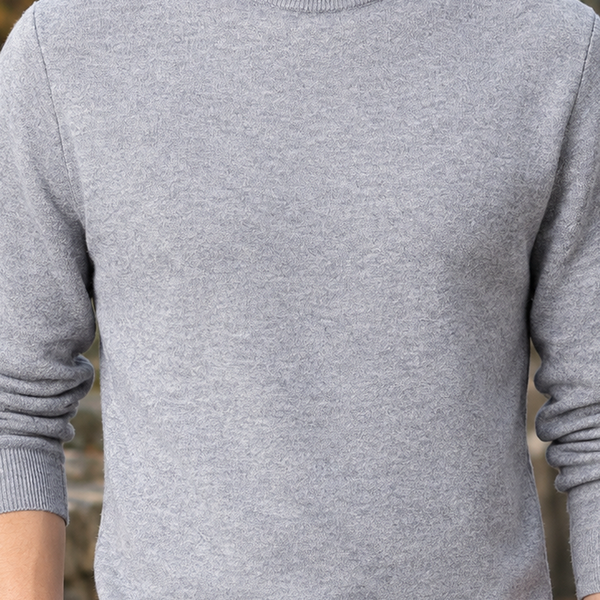 Stehkragenpullover Herren Slim Fit Freizeit Langarm