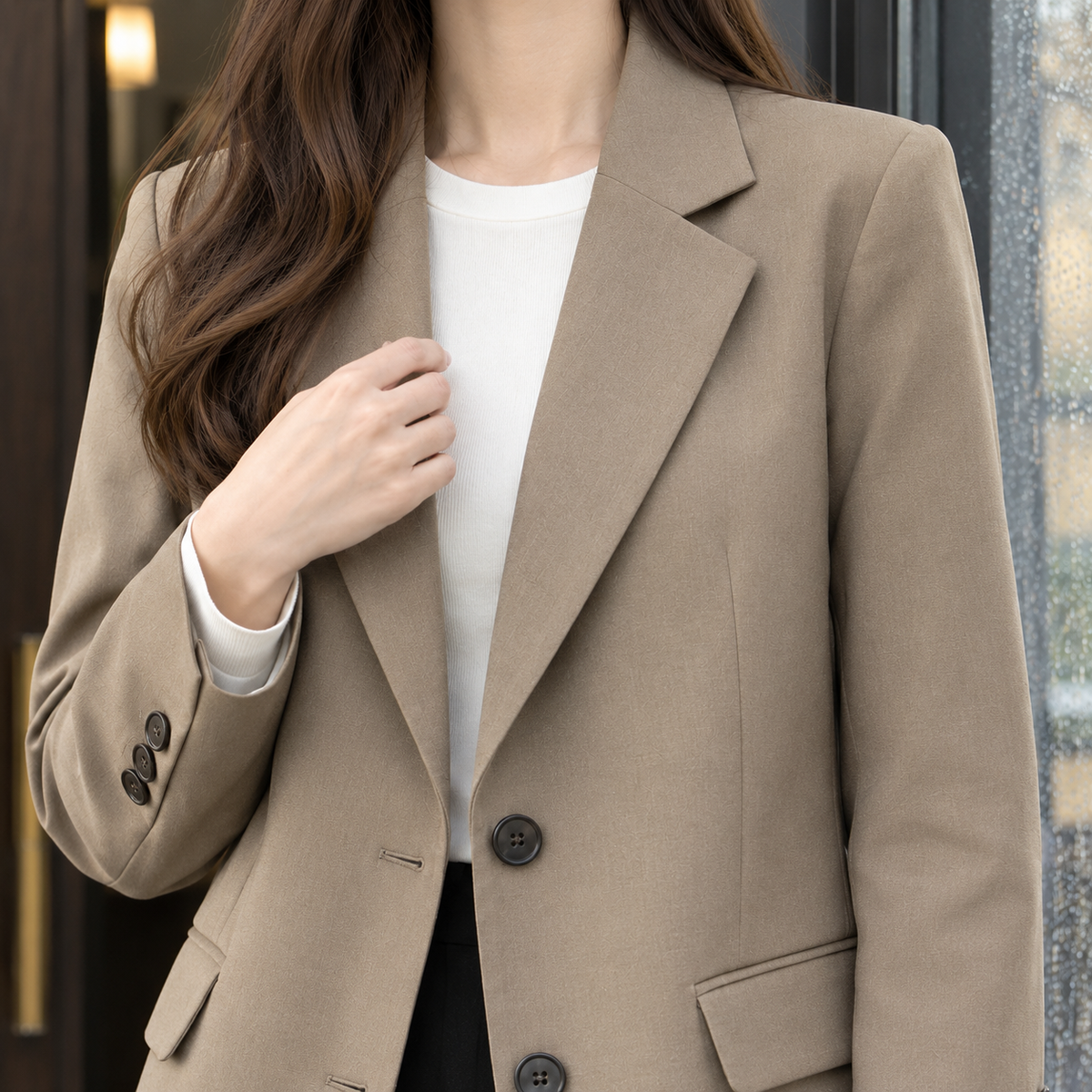 Damen Relaxed Fit Blazer Business Freizeit