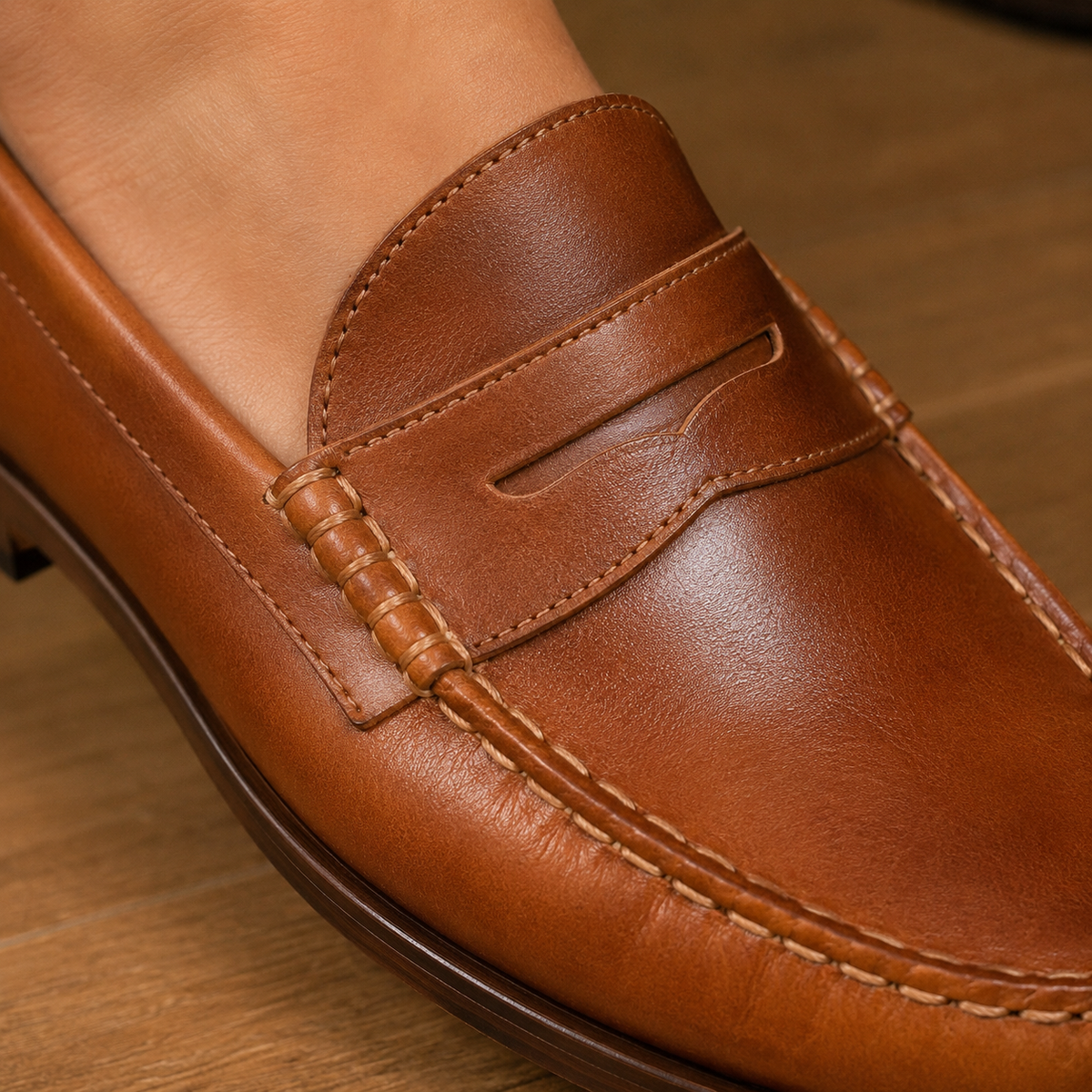 Damen Penny-Loafer Slipper mit niedrigem Absatz