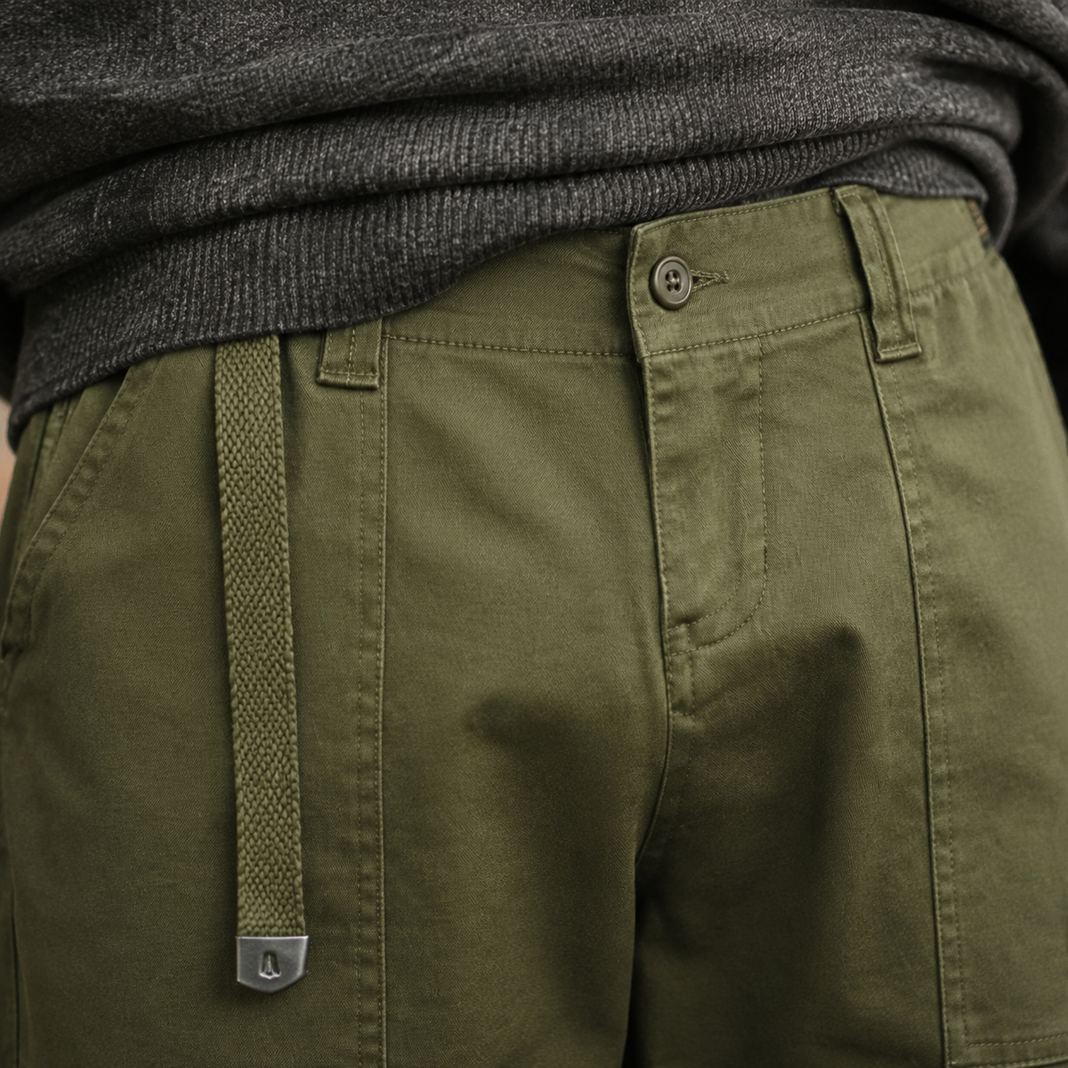 Herren Cargo-Hose, entspannt mit Bundfalte