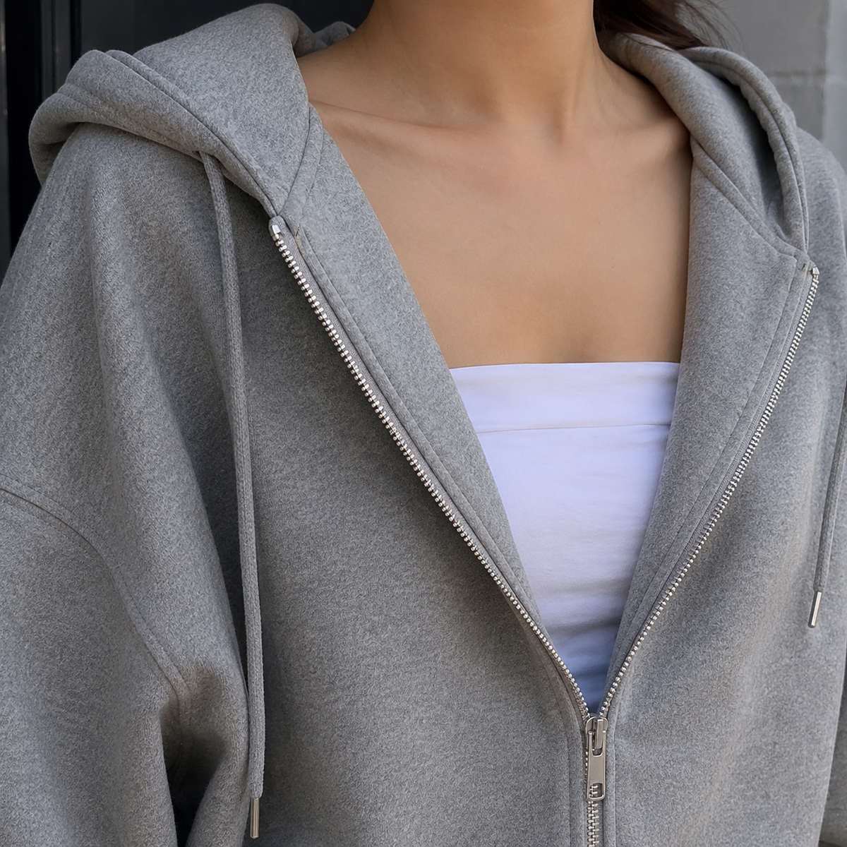 Damen Oversized Hoodie Relaxed Fit mit Kordelzugkapuze