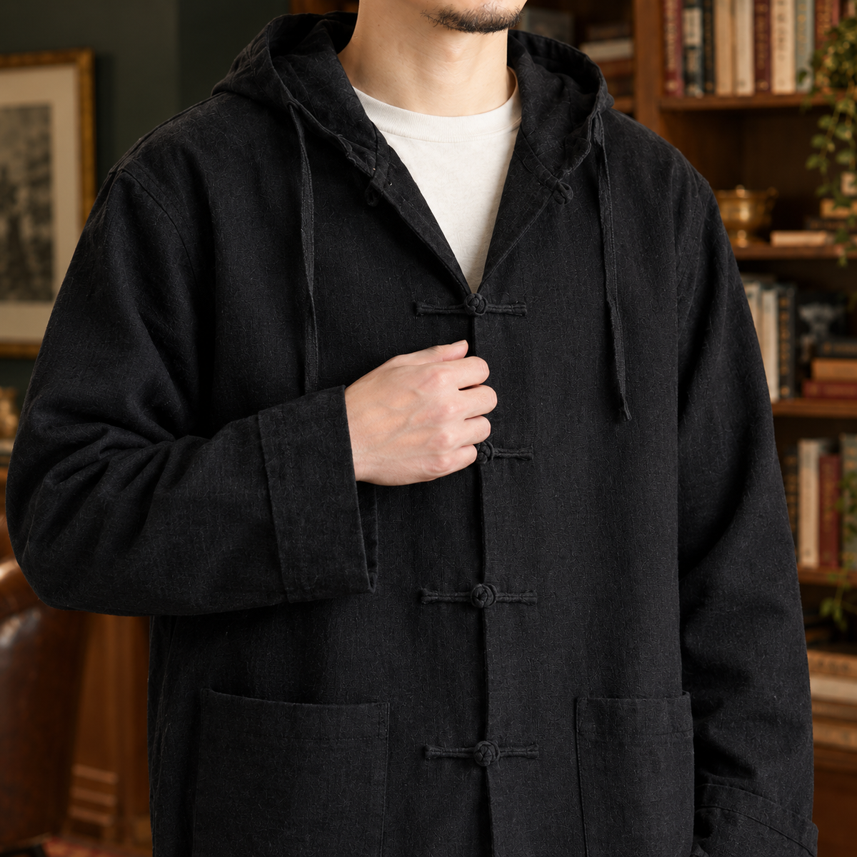 Herren Kapuzenjacke Relaxed Fit Freizeit mit Kordelzug