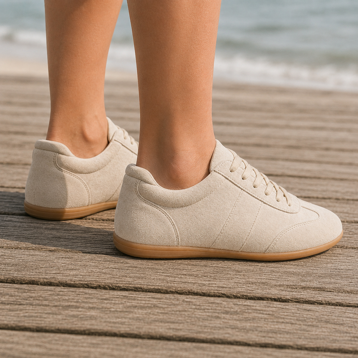Damen Sneaker Wildleder-Optik mit niedrigem Profil