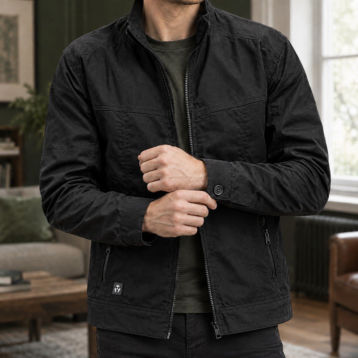 Utility-Jacke Herren Regular Fit Freizeit mit Reißverschluss