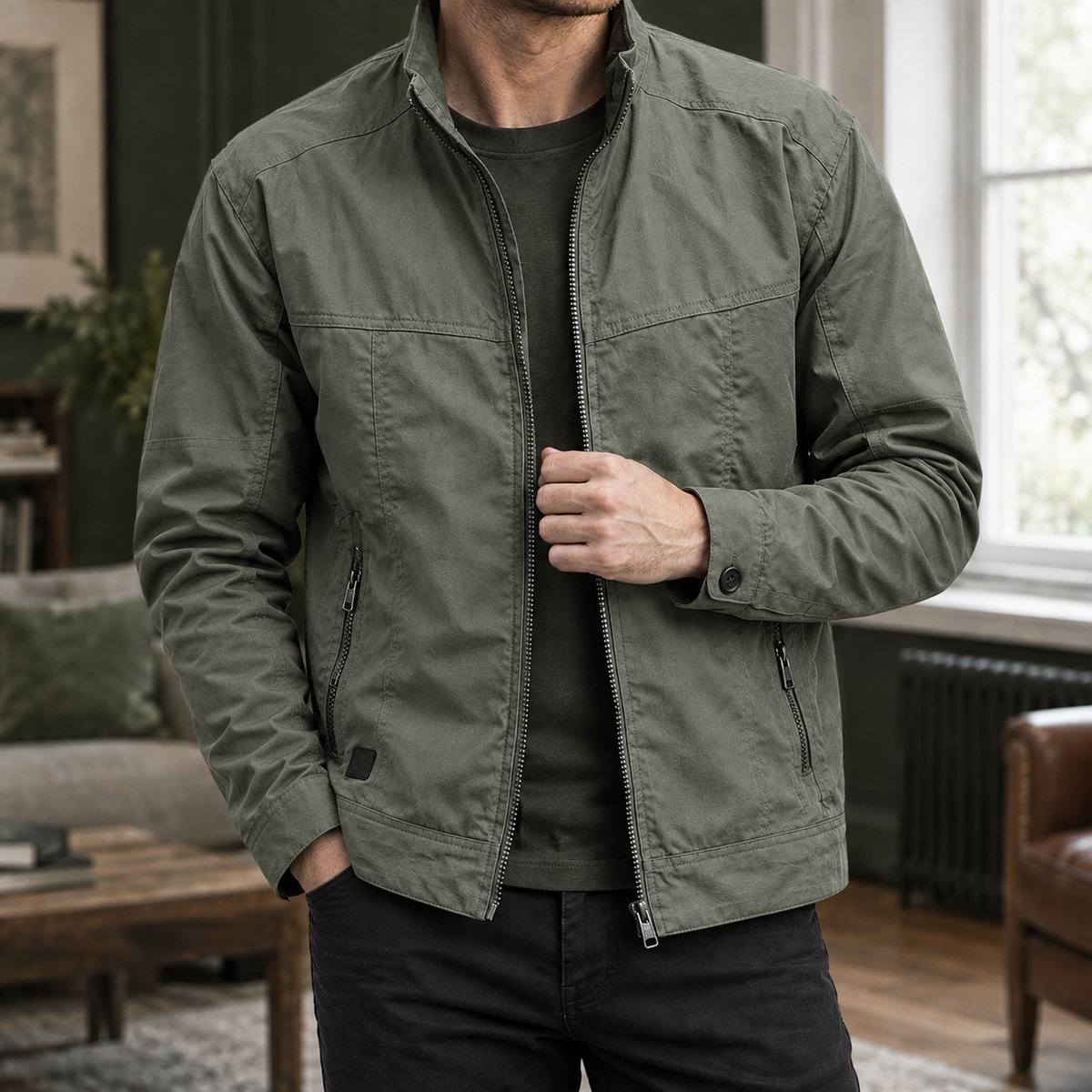 Utility-Jacke Herren Regular Fit Freizeit mit Reißverschluss