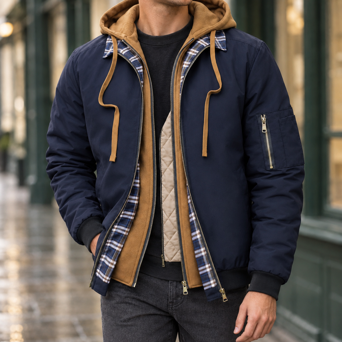 Wasserdichte Herrenjacke Regular Fit Freizeit