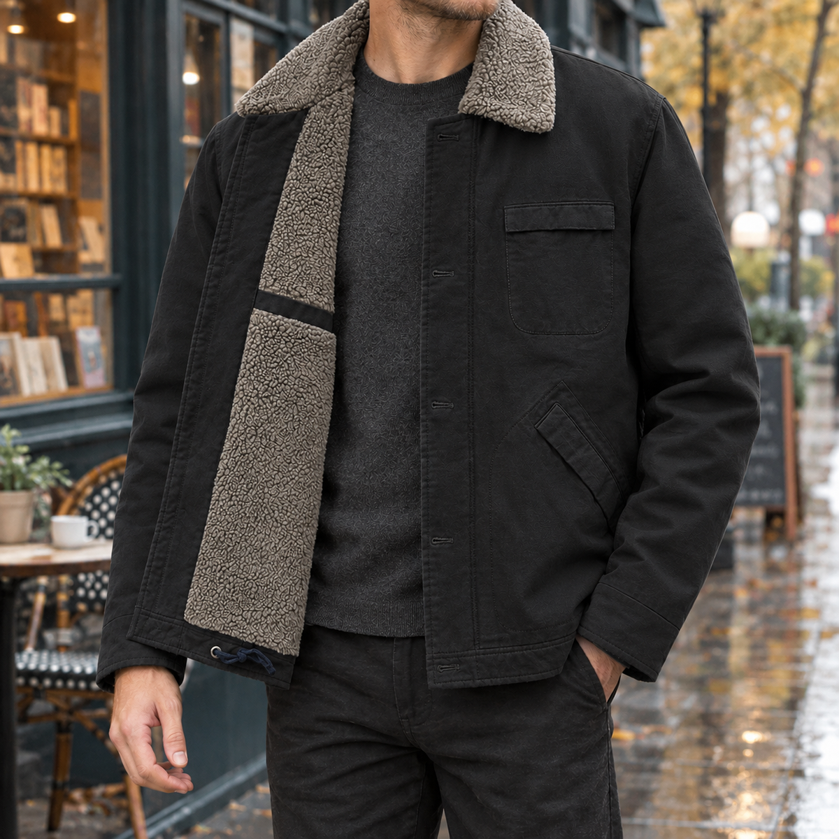 Übergangsjacke Herren Relaxed Fit Freizeit