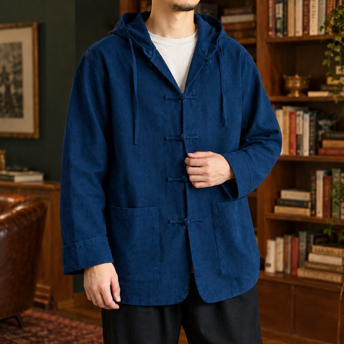 Herren Kapuzenjacke Relaxed Fit Freizeit mit Kordelzug
