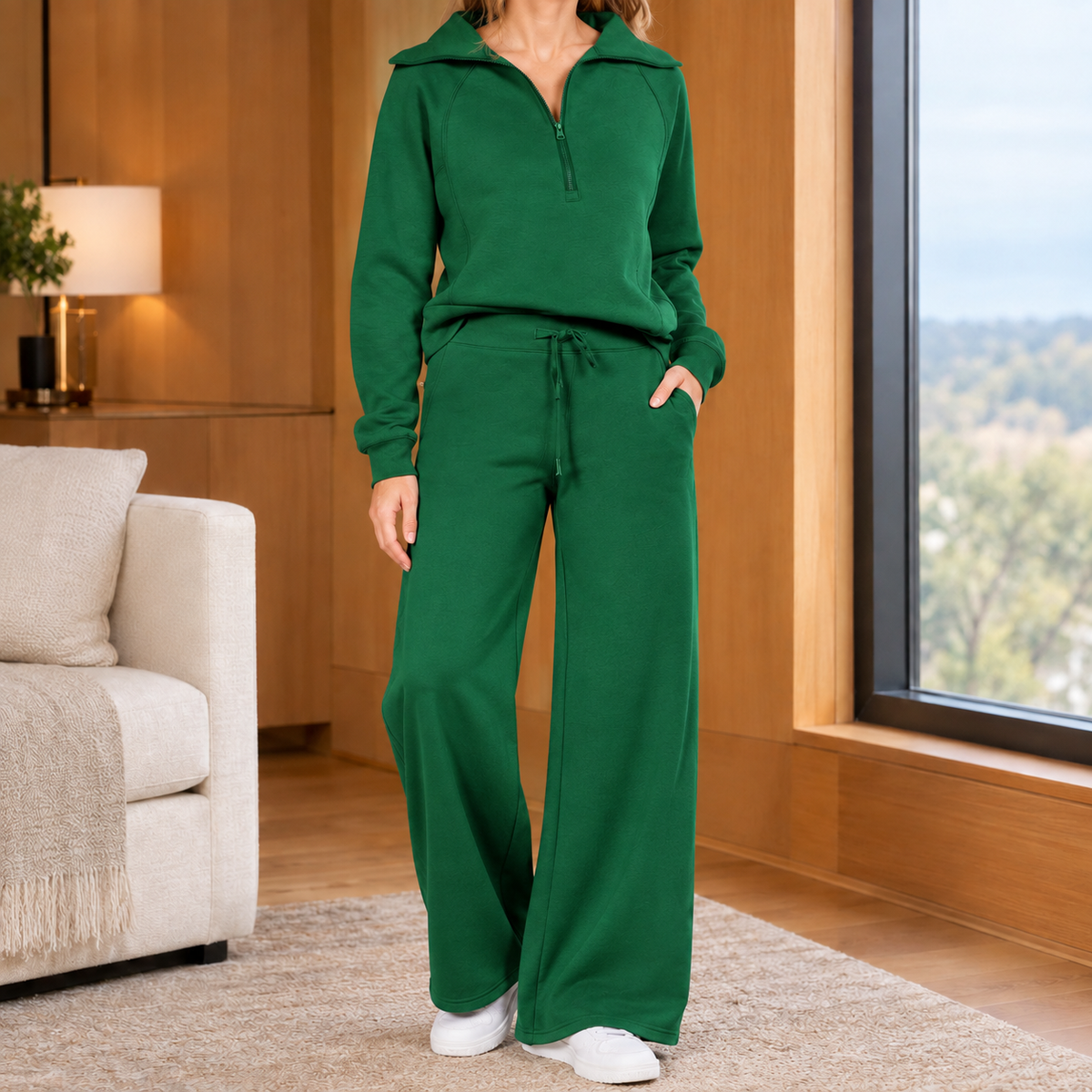 Damen Weitbein-Set Relaxed Fit Freizeit