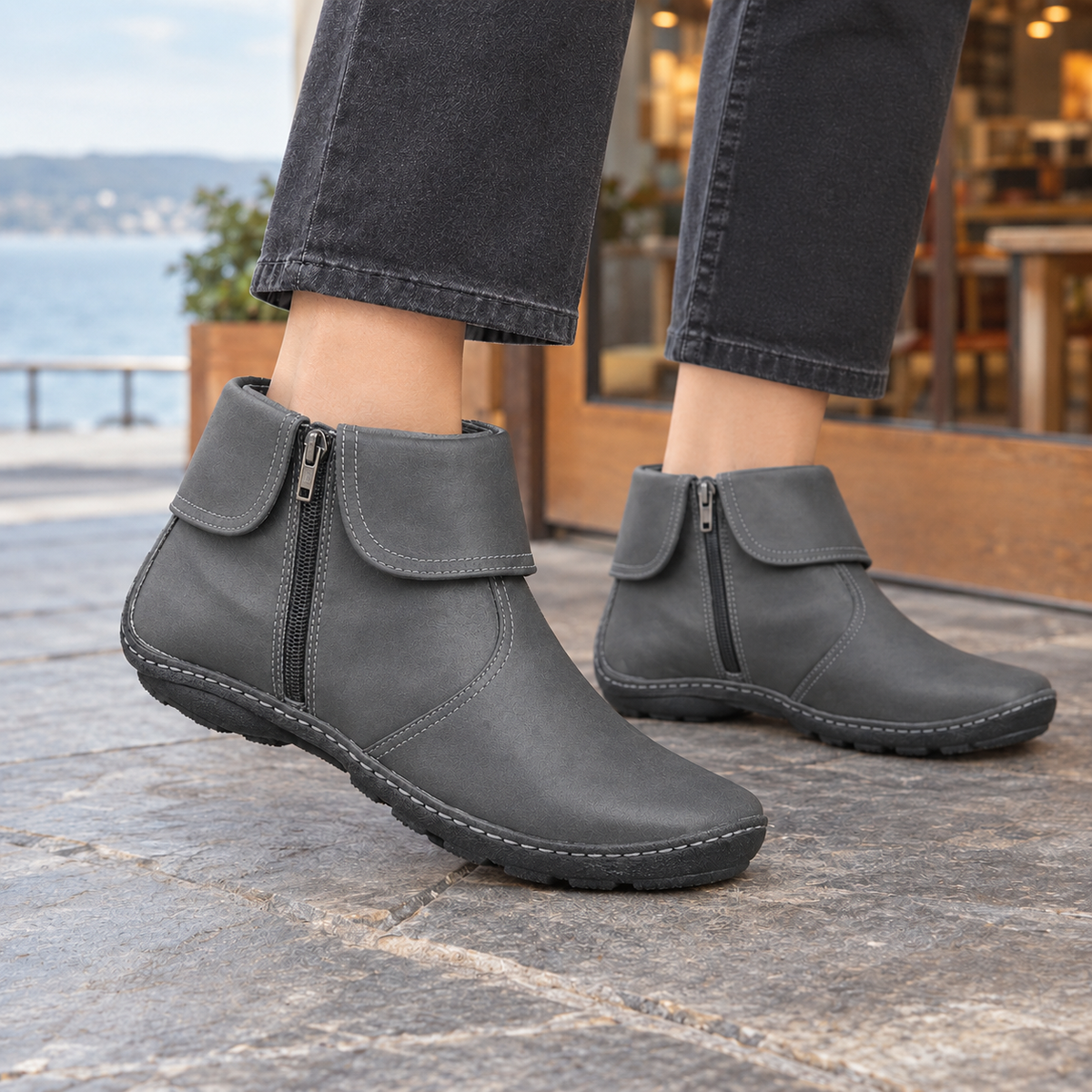 Damen Ankle Boots Regular Fit Freizeit mit Reißverschluss