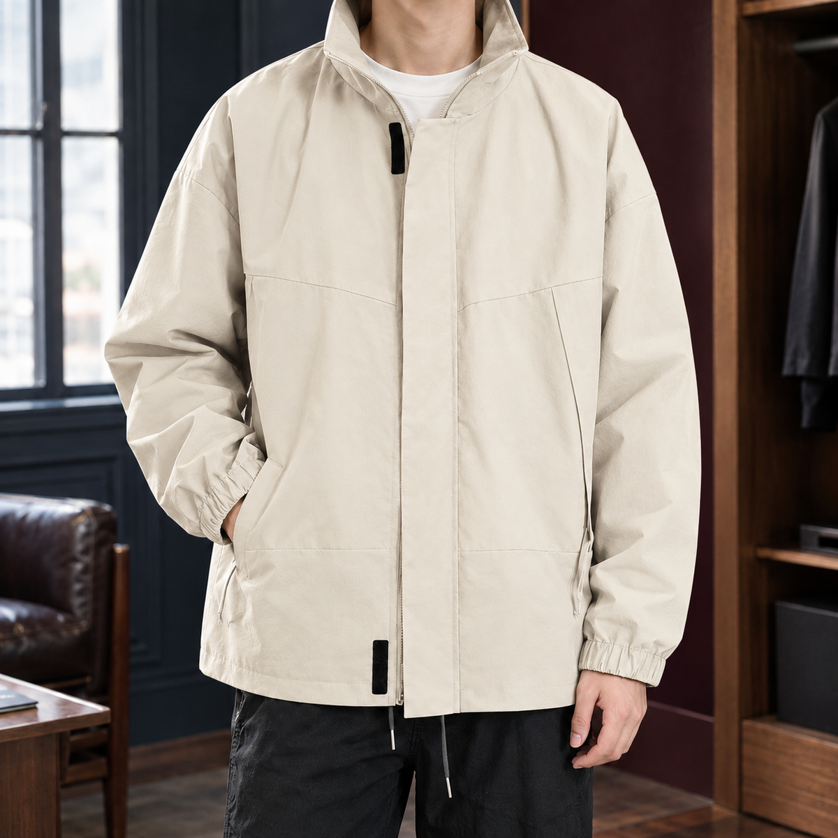 Damen Stehkragenjacke Regular Fit Freizeit lässig