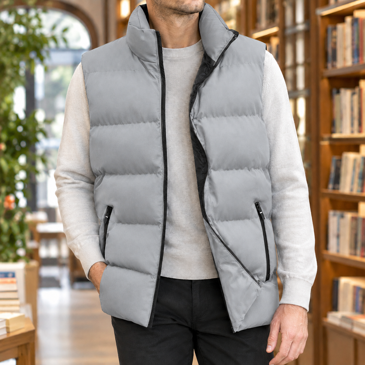Pufferweste Herren Regular Fit Freizeit Ärmellos