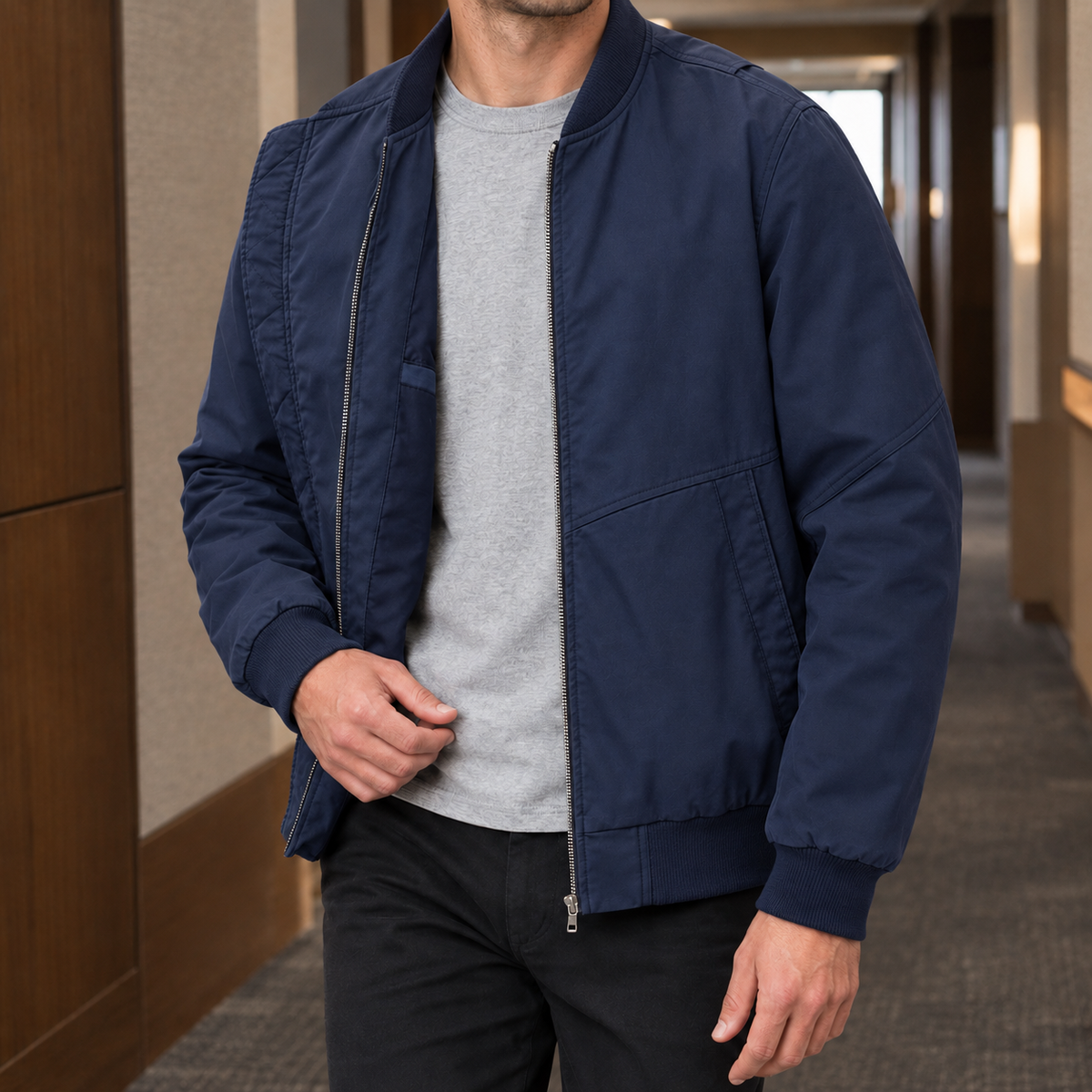 Bomberjacke Herren Relaxed Fit Freizeit