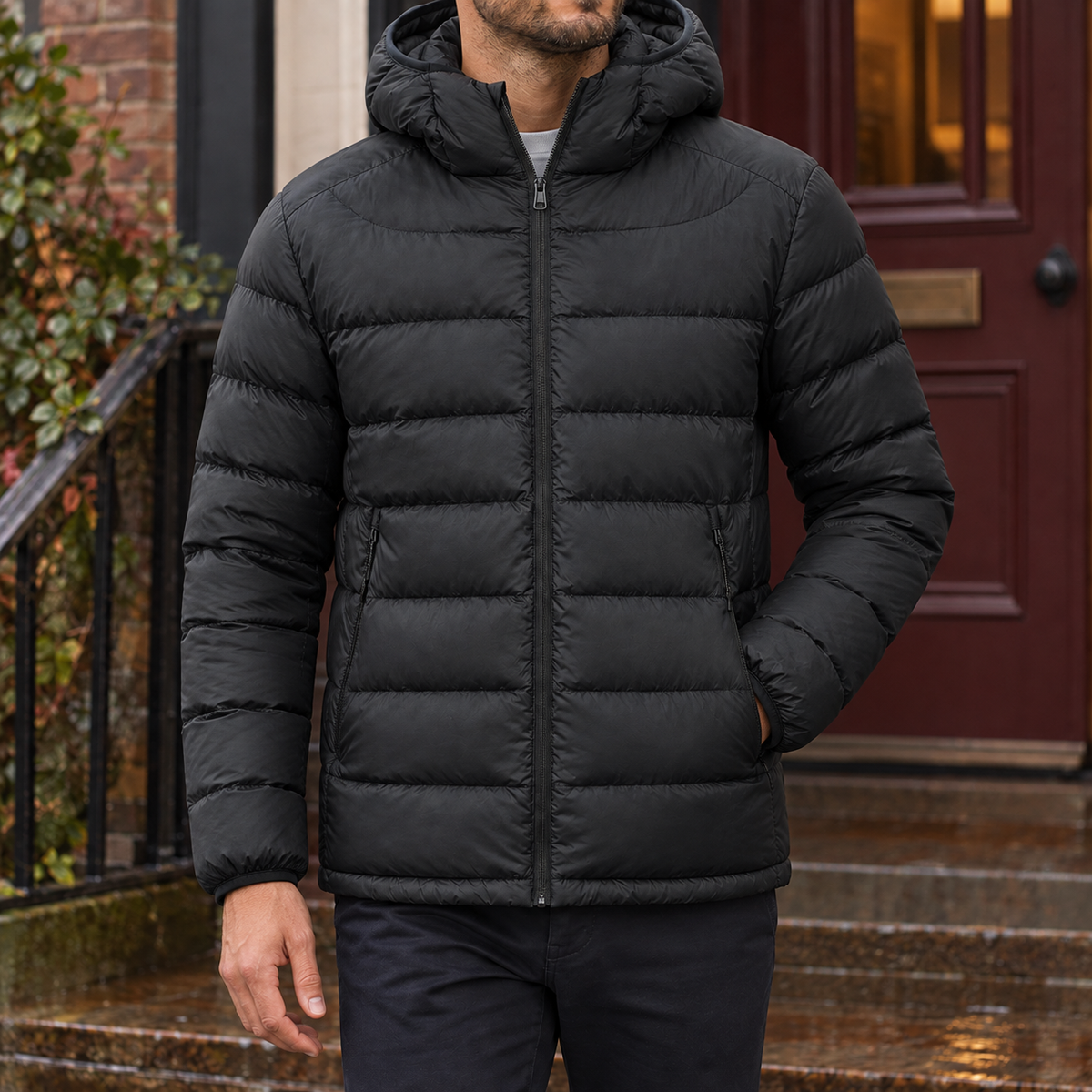 Kapuzenjacke Damen Regular Fit Freizeit mit Steppnähten