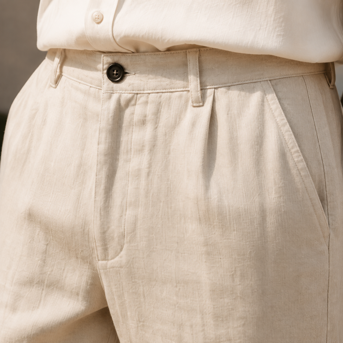 Herren Hose mit Knopfbund, leicht zulaufend