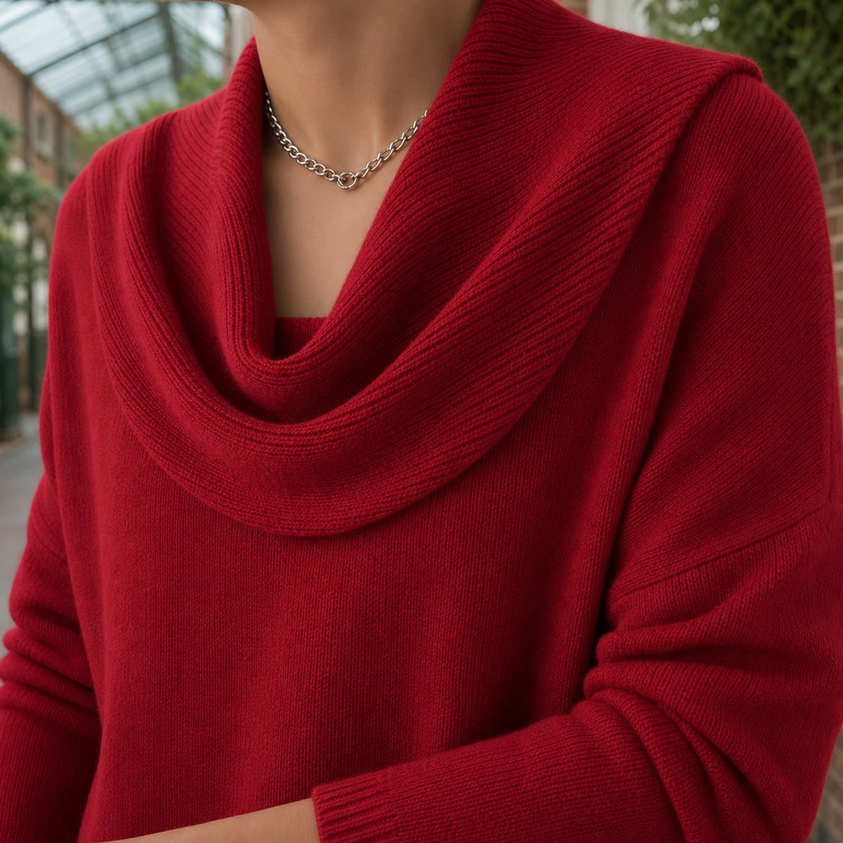 Damen Pullover Relaxed Fit mit Schalkragen