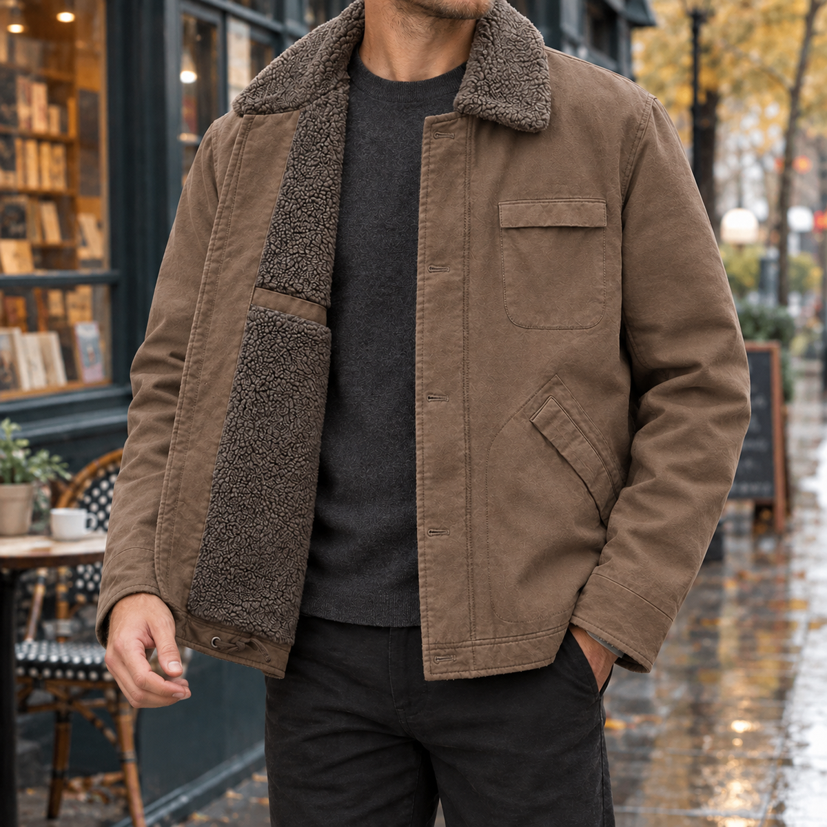Übergangsjacke Herren Relaxed Fit Freizeit
