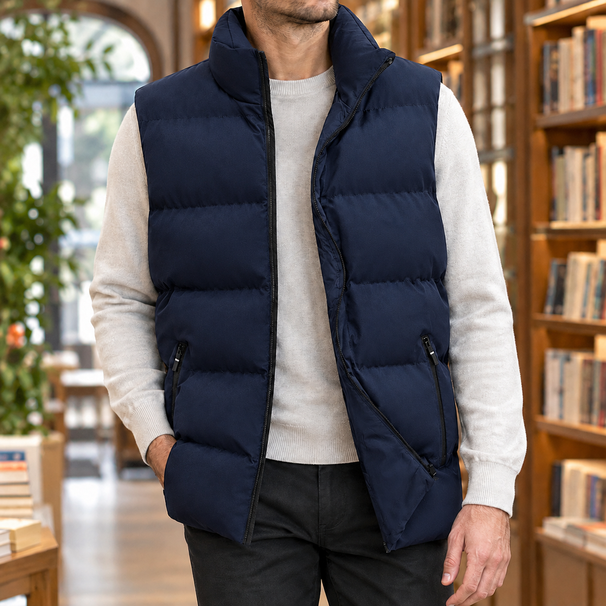 Pufferweste Herren Regular Fit Freizeit Ärmellos