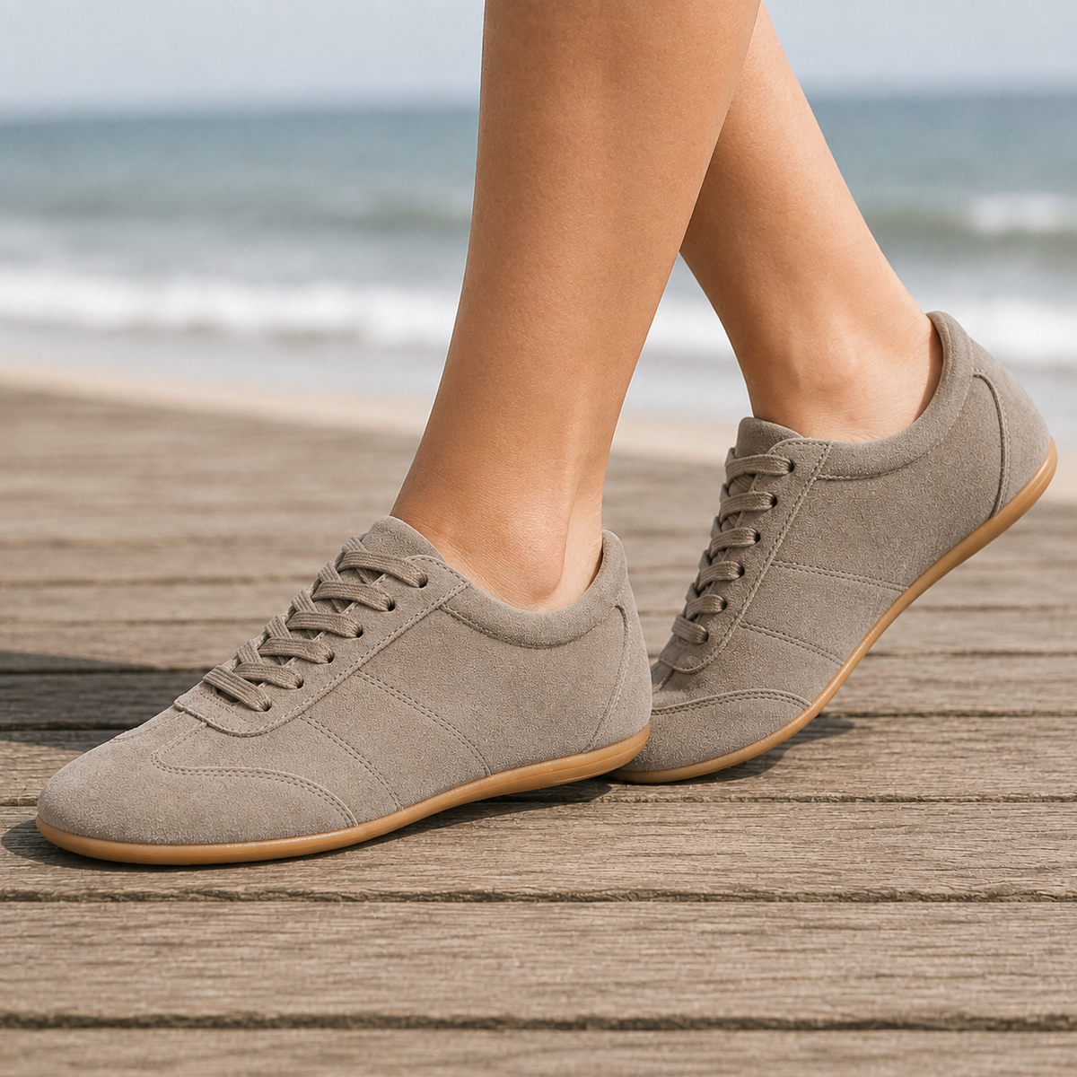 Damen Sneaker Wildleder-Optik mit niedrigem Profil