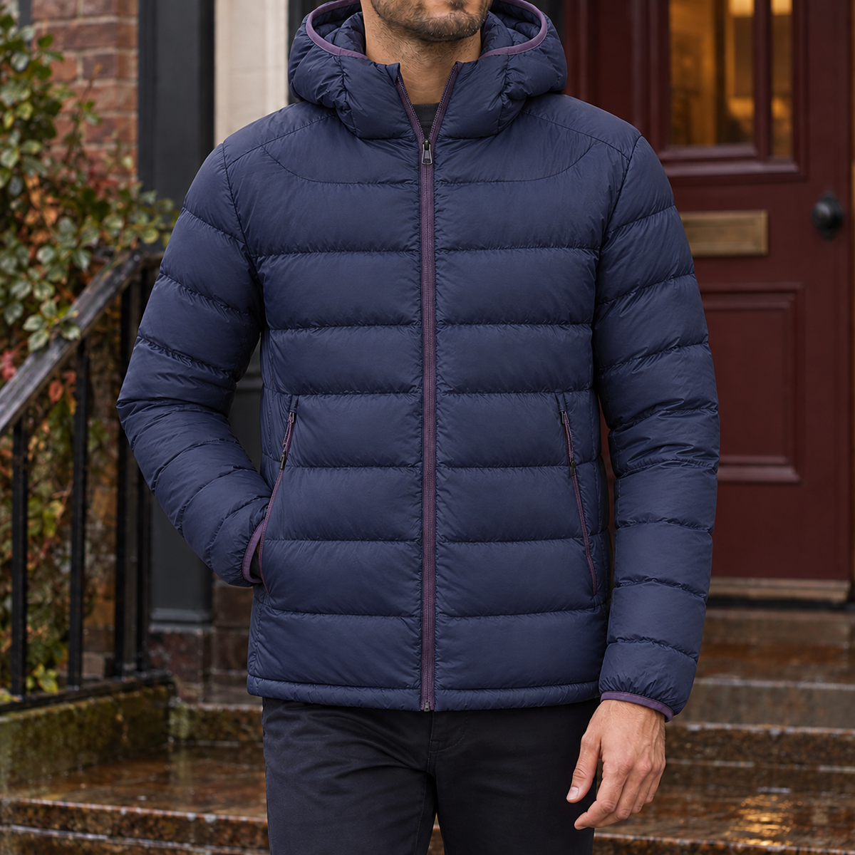 Kapuzenjacke Damen Regular Fit Freizeit mit Steppnähten