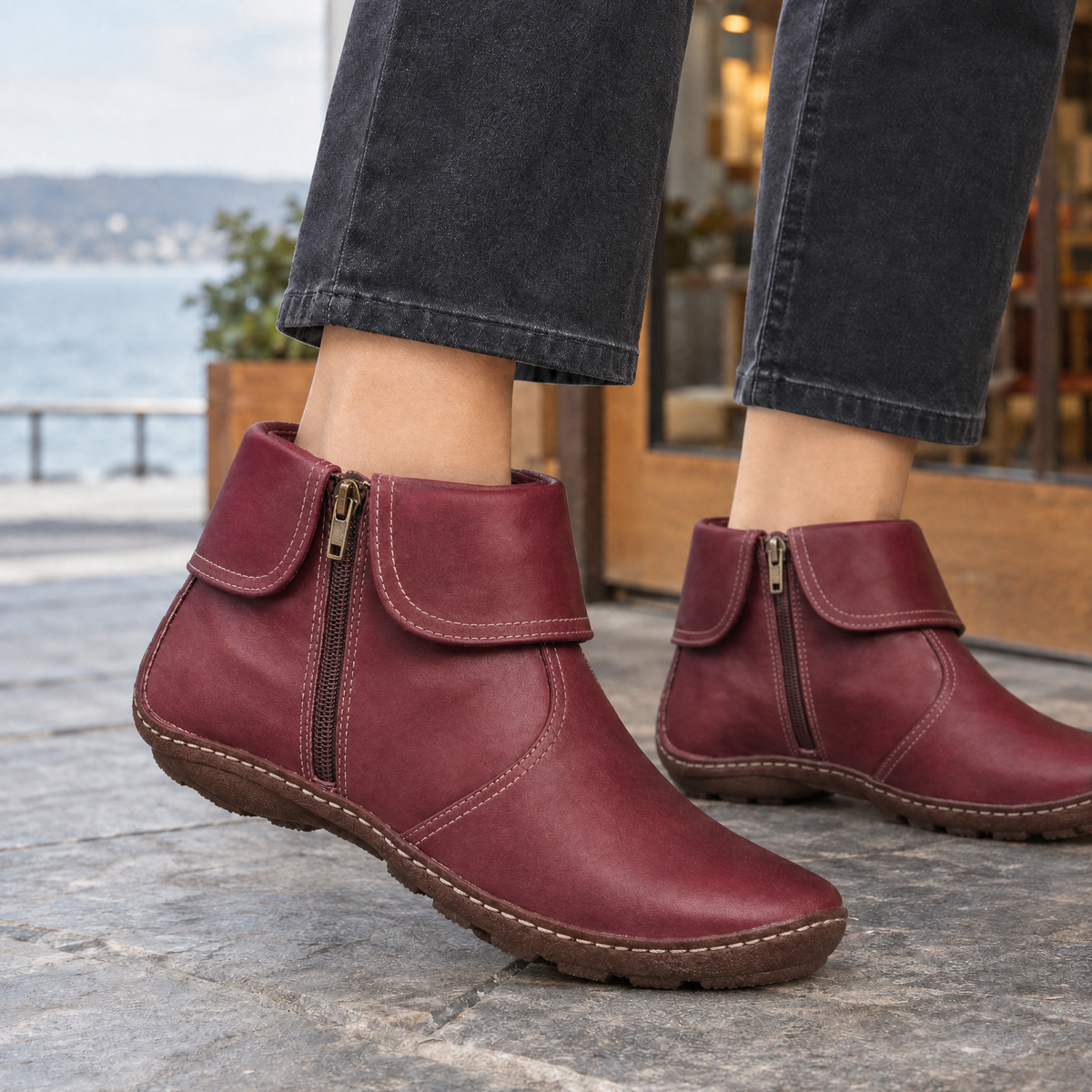 Damen Ankle Boots Regular Fit Freizeit mit Reißverschluss