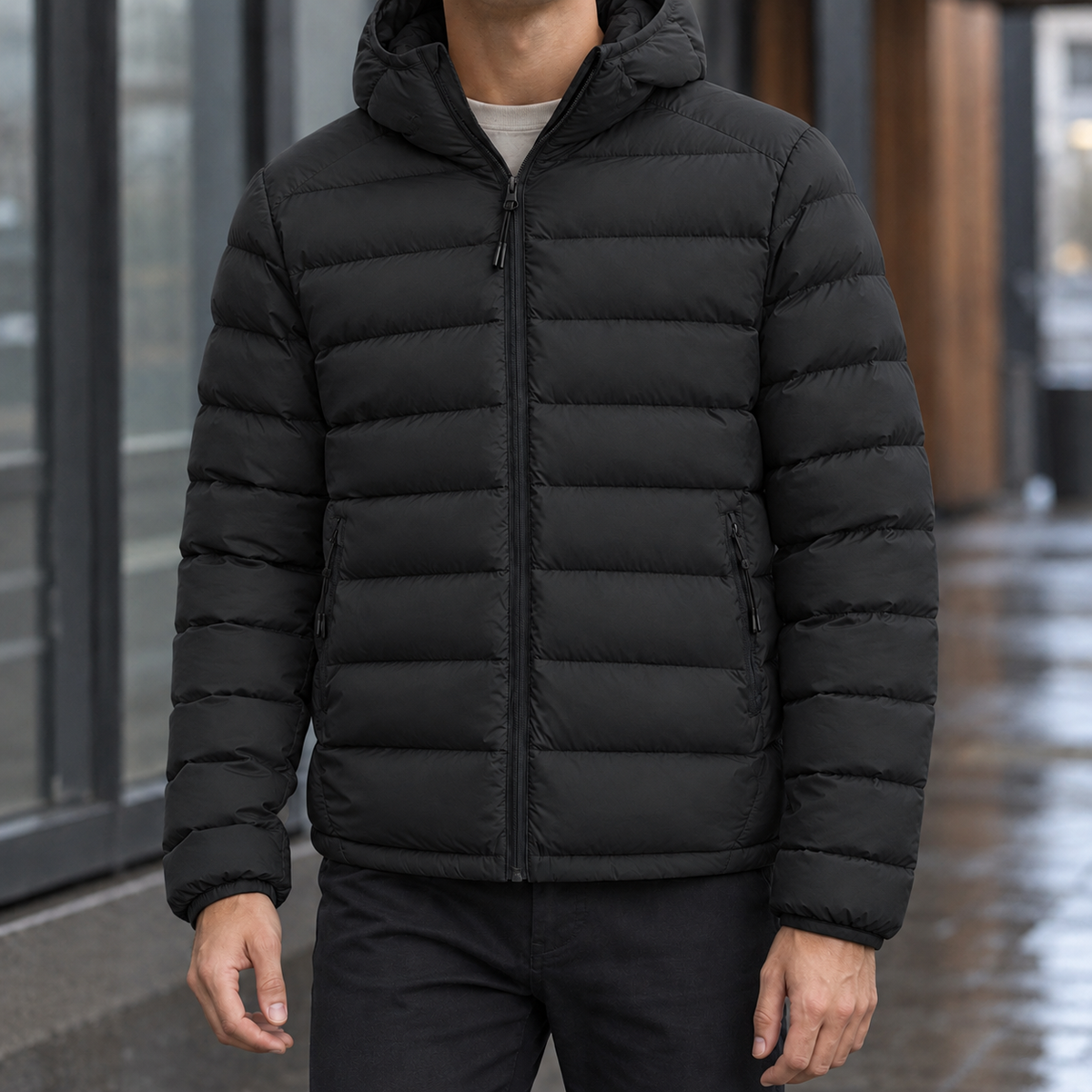 Damen Steppmantel Regular Fit Freizeit mit Kapuze