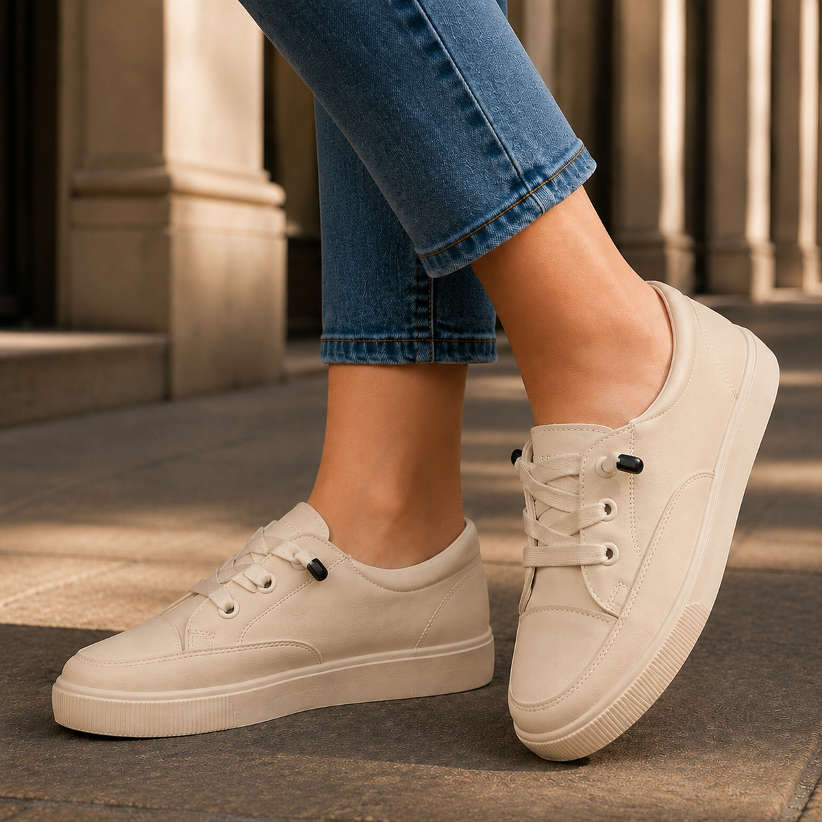 Damen Schnürsneaker Niedriges Profil mit Plattformsohle