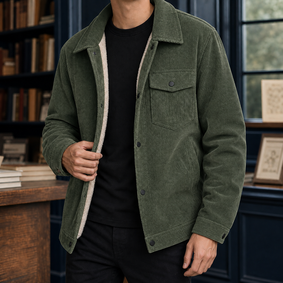 Cordjacke Damen Relaxed Fit Freizeit